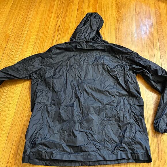 Eddie Bauer Packable Wind Jacket Mens XXL Windbreaker Full Zip Black Coat - Picture 3 of 9